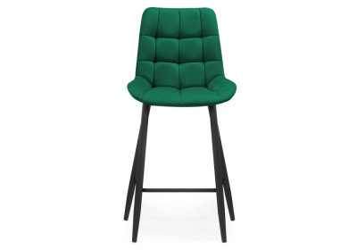 Барный стул Алст велюр зеленый / черный фото, изображение