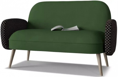 Диван Бержер зеленый, коричневый фото, изображение