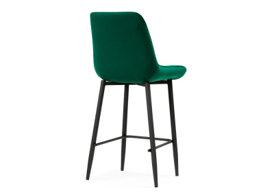 Барный стул Седа велюр зеленый / черный фото, изображение