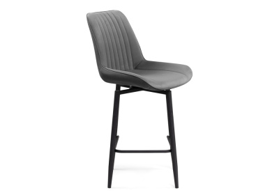 Барный стул Седа К крутящийся темно-серый / черный фото, изображение