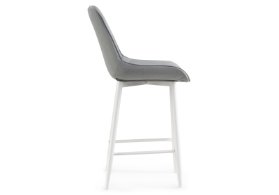 Барный стул Седа велюр светло-серый / белый фото, изображение