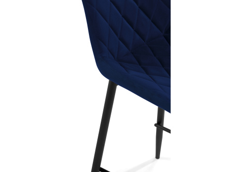 Барный стул Баодин велюр синий / черный фото, изображение