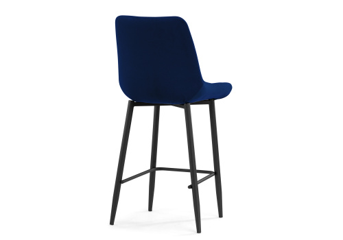 Барный стул Баодин велюр синий / черный фото, изображение