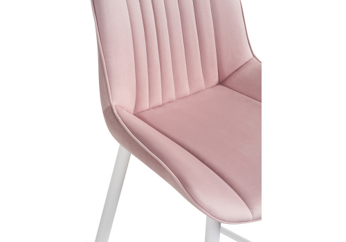 Барный стул Седа велюр розовый / белый фото, изображение
