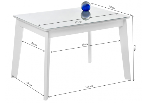 Стол стеклянный Арья белый / шагрень белая фото, изображение