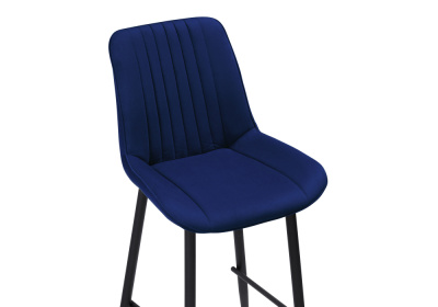 Барный стул Седа велюр синий / черный фото, изображение