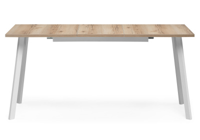 Стол деревянный Колон Лофт 120 25 мм дуб делано светлый / матовый белый фото, изображение