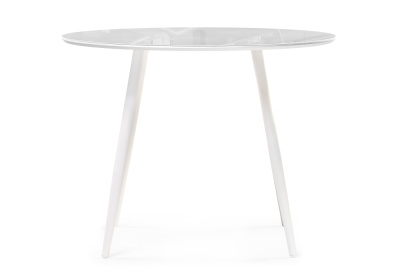 Стол стеклянный Стеклянный стол Абилин 100х76 ультра белое стекло / белый / белый матовый фото, изображение