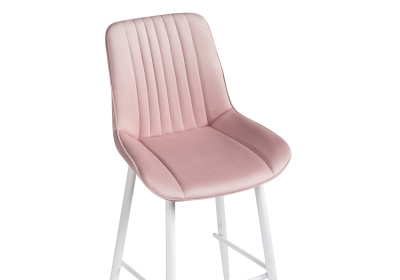 Барный стул Седа велюр розовый / белый фото, изображение