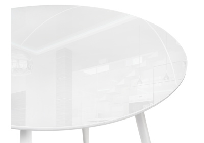 Стол стеклянный Стеклянный стол Абилин 100х76 ультра белое стекло / белый / белый матовый фото, изображение